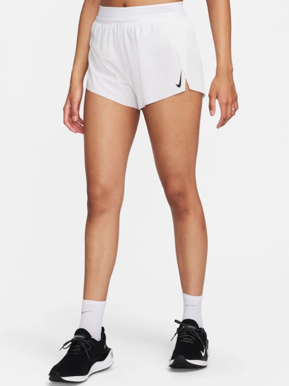NIKE WOMEN'S AEROSWIFT RUNNING WHITE SHORTS retails for $80 Size L